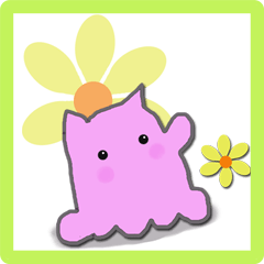 [LINEスタンプ] 花とピンクのメンダコ