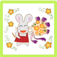 [LINEスタンプ] エプロンネズミのあいさつ