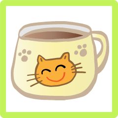 [LINEスタンプ] 猫カップのあいさつ