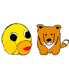 [LINEスタンプ] ひよこちゃん＆シェト犬 あいさつ
