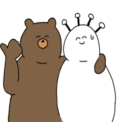 [LINEスタンプ] コロナ君とくま君