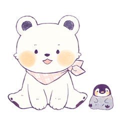 [LINEスタンプ] 赤ちゃん白熊とペンギンの可愛い一日