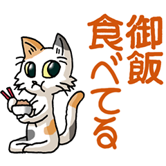 [LINEスタンプ] 猫大好き！その29c（三毛猫）