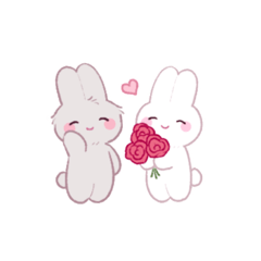 [LINEスタンプ] きみのことが  ″だいすき“ うさぎ