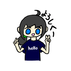 [LINEスタンプ] ネイビーちゃんのステッカー風スタンプ