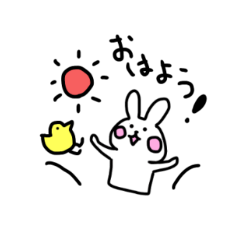 [LINEスタンプ] ほっぺたうさぎのあいさつ