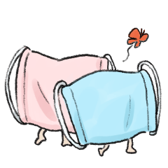[LINEスタンプ] マスク二枚