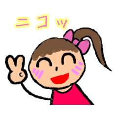 [LINEスタンプ] お絵かき風の女の子