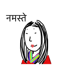 [LINEスタンプ] 瓜実ガール ネパールへ